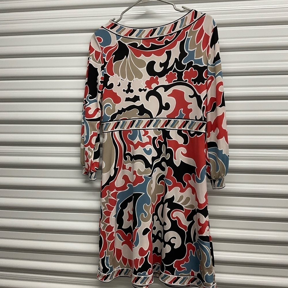BCBGMaxAzria Long Sleeve Dress with Bold Multicolor Design Size S - Picture 6 of 7